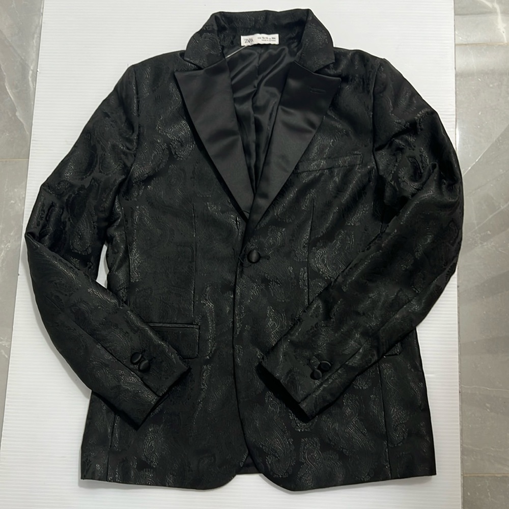 Zara Dress Blazer Black Satin New Boy’s Size 13-14